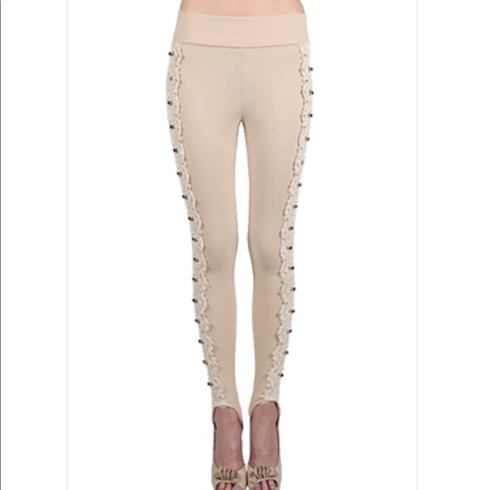 NWT Stirrup Embellished Leggings